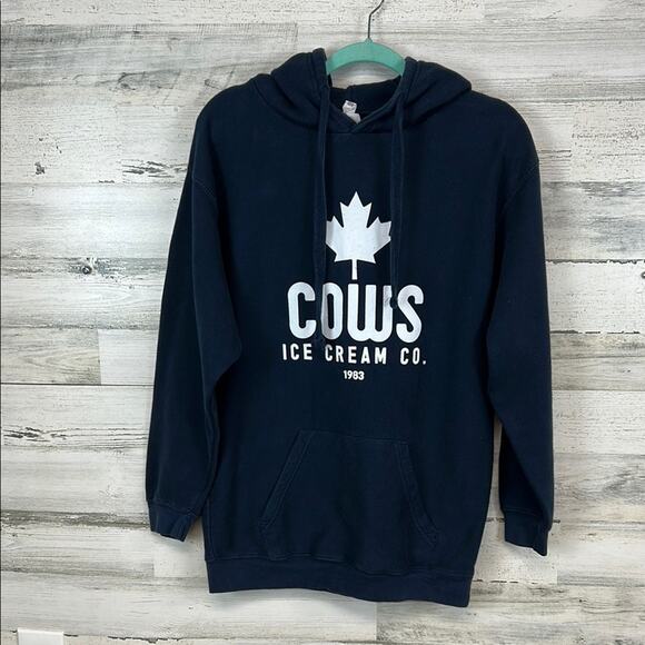 Unbranded Cows Ice Cream Co. 1983 Sweatshirt Size Large Navy Blue - Picture 1 of 5